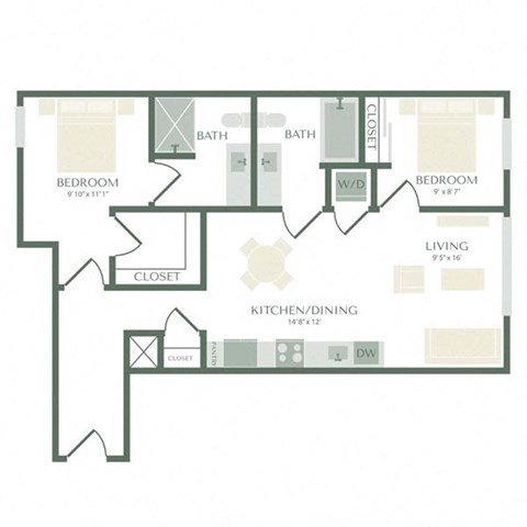 a floor plan of a unit with a floor